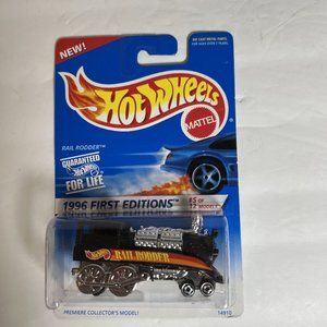 New In Package Hot Wheels Mattel 1996 First Editions Rail Rodder #370 5/12 Mint